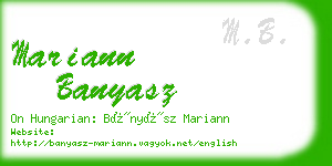 mariann banyasz business card